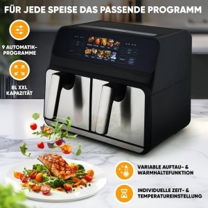 Friteuza cu aer cald ProfiCook PC-FR 1287 H, 8L, 2200W, cu 2 camere - Img 5