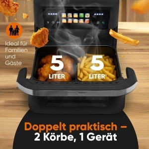 Friteuza cu aer cald ProfiCook PC FR 1313 H, 10L, 2400W, Touch-Display - Img 3
