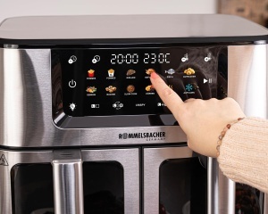 Friteuza cu aer cald Rommelsbacher FRH 2650, 2 cosuri de 5,5 litri, 12 programe - Img 3