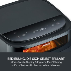 Friteuza cu aer cald Severin S-Fry FR 2464 4L 2100W NegruArgintiu 10 programe presetate - Img 10