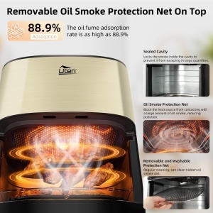 Friteuza cu aer cald Uten Dual Blaze 55L 14 programe ecran LED functie start intarziat - Img 6