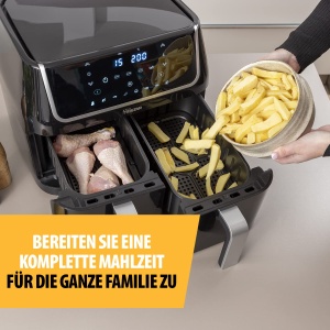 Friteuza cu aer Tristar FR-6970 - consum de energie cu 60% mai mic - capacitate 2 x 4.5L - 1800W - temperaturi separate pentru 2 camere - 8 programe - Negru - Img 5