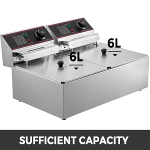 Friteuza electrica dubla VEVOR 5000W 12L din otel inoxidabil - Img 2