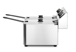 Friteuza profesionala Hendi 2x8L 7000W Inox temperatura reglabila - Img 4