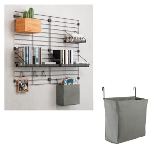 Geanta textila Mural Line 24x9x21 cm gri cadru metalic robust - Img 2