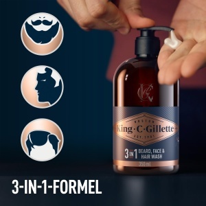Gel de curatare pentru barba si fata King C. Gillette 350ml - cu cocos si avocado - Img 4
