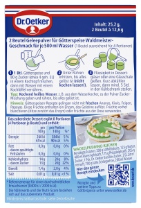 Gele de fructe Dr. Oetker Gotterspeise, 12 pachete x 1000 ml, gust de paducel - Img 2
