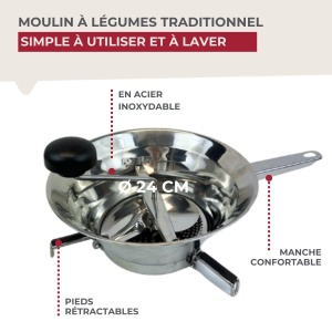 Gemusemuhle Fackelmann 2764250 24 cm Otel inoxidabil Gri - Img 3