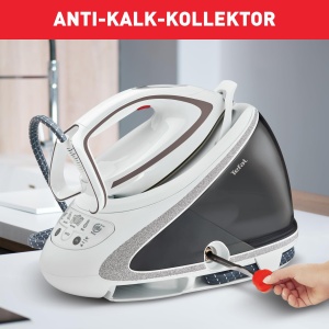 Generator de abur Tefal Pro Express Ultimate, 7,7 bari, 155 g/min. Abur continuu, 500 g/min. Explozie de abur suplimentar, 2600 wati, colector de var, statie de abur de fier, alb/gri, GV9567 - Img 6