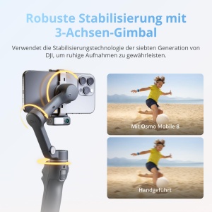 Gimbal pentru smartphone DJI Osmo Mobile 8 cu tracking avansat, 360 rotatie, 10 ore autonomie - Img 7
