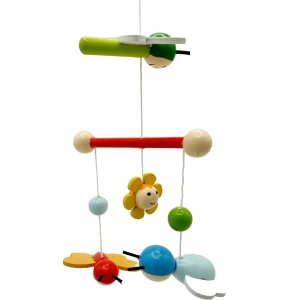 goki 52924 Pajiste mobila de primavara 3D din lemn, flori si albine, animale, ceas si minune, 24x45cm, multicolor, bebelus - Img 8