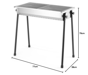 Gratar cu carbune HENDI Patio, 2 roste 345x345mm, inox 180 - Img 5