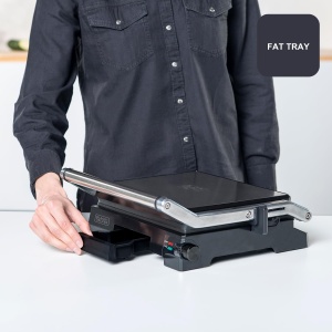 Gratar electric BlackDecker BXGR2200E, 2200W, placi antiaderente, deschidere 180, control temperatura - Img 6