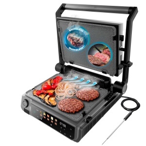 Gratar electric Cecotec RocknGrill 2000 Smash 2000W suprafata 30x21cm