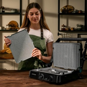 Gratar electric Cecotec RocknGrill 2200W Placi antiaderente Deschidere 180 grade - Img 7