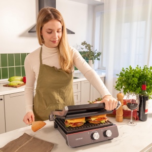 Gratar electric Cecotec RocknGrill Blaze Neon 2200W deschidere 180deg placi detasabile - Img 8