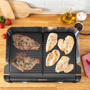 Gratar electric Tefal BBQ Family TG800N10 2400W 2 suprafete independente negruargintiu - Img 6