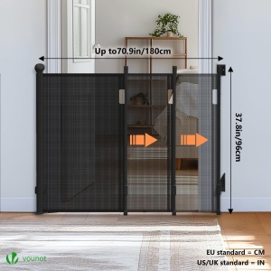 Gratar extensibil VOUNOT 0-180CM, pentru copii si animale, Negru - Img 2