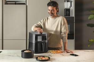 Gratar metalic pentru Friteuza cu aer cald Haier Serie 5, din otel inoxidabil, cu doua niveluri - Img 3