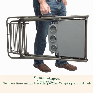 Gratar portabil Cuisinart CFGS-222 cu 2 mese laterale, suport pentru 6 bauturi - Img 6