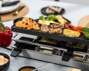 Gratar Raclette Rommelsbacher RC 800 4 persoane extensibil 730 W argintiu - Img 4