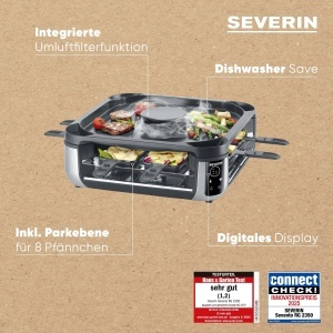 Gratar Raclette Severin RG 2350 Negru 1900W Filtru Integrat Fara Fum - Img 2
