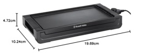 Gratar Russell Hobbs [Gratar de masa Teppanyaki] Fiesta (45x25cm, placa de gratar detasabila si antiaderenta, setare variabila a temperaturii, tava de scurgere a grasimilor, 2400W) Gratar electric 22550-56 - Img 8