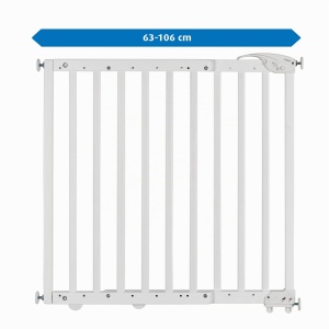 Grilaj de siguranta reer, extensibil 63-106 cm, alb, cu sistem de montare