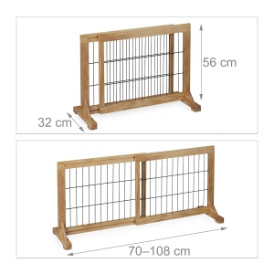 Grilaj de siguranta Relaxdays, extensibil, 56 cm inaltime, 70-108 cm latime, pentru copii si caini - Img 4