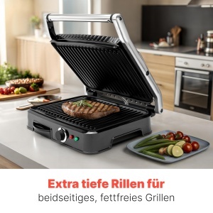 Grill Contact Bomann KG 2242 CB, 2000W, Antiaderent, Gratar Dual - Img 6
