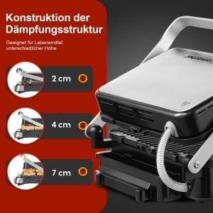 Grill Electric AMZCHEF XXL 2000W 4-in-1 cu Placi Intercambiabile - Img 6