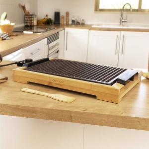 Grill electric Cecotec TastyGrill 2000 W, suprafata mare, structura bambus - Img 2