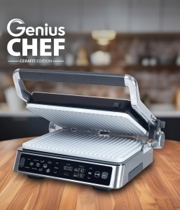 Grill electric Genius Chef, inox, 6 accesorii, 10 functii automate - Img 2