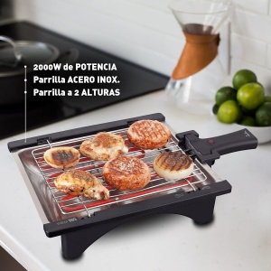 Grill electric Jata BQ95, 2000W, 2 inaltimi, fara fum si miros - Img 3