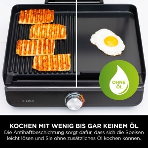 Grill electric Ninja Sizzle GR101EU, 260C, antiaderent, gri - Img 7