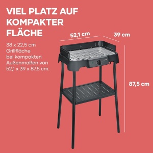 Grill electric Severin PG 8594, 2000W, 38x22cm, negru - Img 2