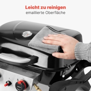 Grill pe gaz ProfiCook PC GG 1261 cu 2 breneri din otel inoxidabil, 42x36 cm - Img 6