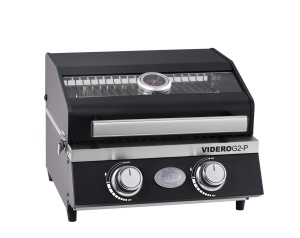 Grill pe gaz ROSLE VIDERO G2-P, 2 brenere din otel inoxidabil, negru