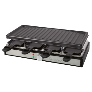Grill Raclette Clatronic RG 3757 pentru 8 persoane, 1200-1400 W, cu placa detasabila
