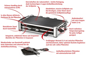 Grill Raclette Rommelsbacher RCC 1500 1500W 8 persoane Antiaderent - Img 3