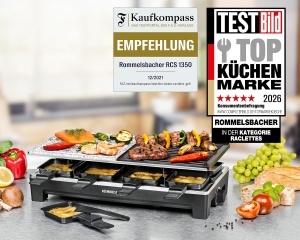Grill Raclette ROMMELSBACHER RCS, 1350W, 8 Pfannchen, NegruInox - Img 2