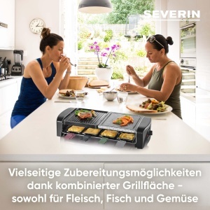 Grill Raclette SEVERIN RG 9645, 1400 W, 8 persoane, negru - Img 4
