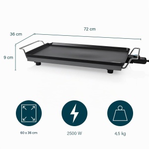 Grill Teppanyaki Princess Table Chef XXL, 60 x 36 cm, 2500 W, Negru - Img 3