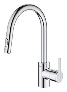 GROHE Feel - Baterie chiuveta cu o singura parghie (duza inalta in C, montare cu o singura gaura, pulverizare dubla extracabila, sistem de instalare rapida), crom, 31486001 - Img 2
