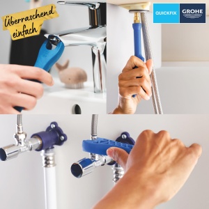 GROHE StartEdge - Robinet de lavoar cu o singura parghie (cu economie de apa, instalare rapida, cu limitator de temperatura, conexiune flexibila), crom, 24199001 - Img 4