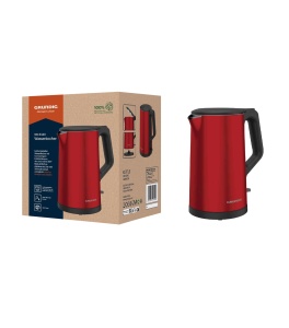 GRUNDIG WK8340 Ceainic rosu, 2150 W, 1,5 l