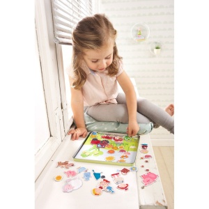 HABA 301951 - Cutie de joc magnetica pentru ferma lui Peter si Pauline puzzle magnetic variat despre viata la ferma jucarie frumoasa pentru copii mici - Img 4