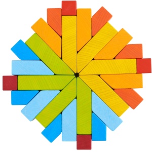 HABA 304854-Joc de placi 3D Pietre creative asezare creativa constructie si joaca cu culori colorate ale curcubeului jucarii din lemn pentru varste de - Img 5