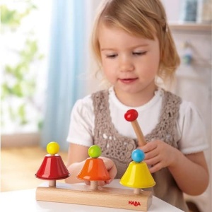 HABA 7731 Glockenspiel pentru Copii cu Clopote Metalice si Baza din Lemn - Img 2