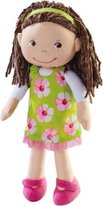 HABA Cuddly Doll Coco - Papusa moale de carpa 30 cm ideala pentru fete si baieti lavabila si usor de pus si de scos de la 15 ani - 1303666001
